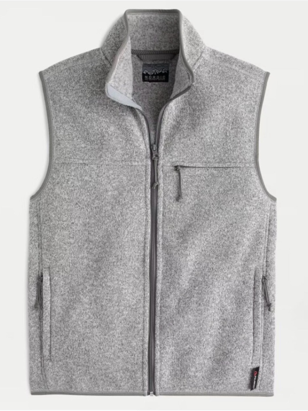 Men's Gray Full-Zip Fleece Vest by J. Crew Nordic